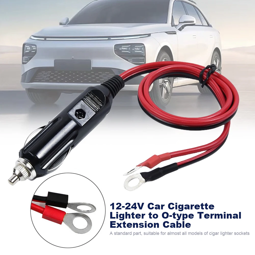 12-24V Cigarette Lighter Adapter Car Male Plug with 50cm Cable Wire Portable Power Supply Cord Apply To Cigarette Lighter Socket