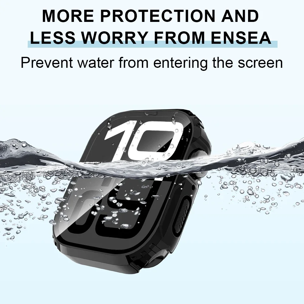 Vidrio templado + cubierta para Apple Watch 45mm 41mm 44mm 40mm Protector de pantalla funda protectora dura de PC para iWatch 9 8 7 6 5 4 SE