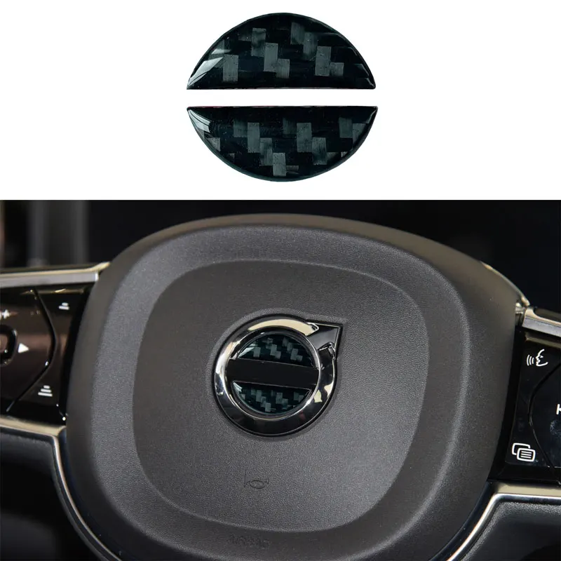 Car Accessories Car Steering Wheel Center Carbon Fiber Decor Sticker For  VOLVO S60L S90L XC40 XC60 XC90 V90 CC S90 S60 S40 V60