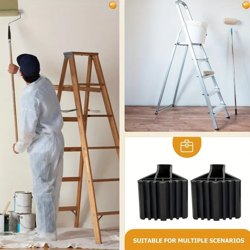 2pcs Plastic Ladder Anti-Slip Foot Cover - Safety Foot Pads, Replacement for Ladder