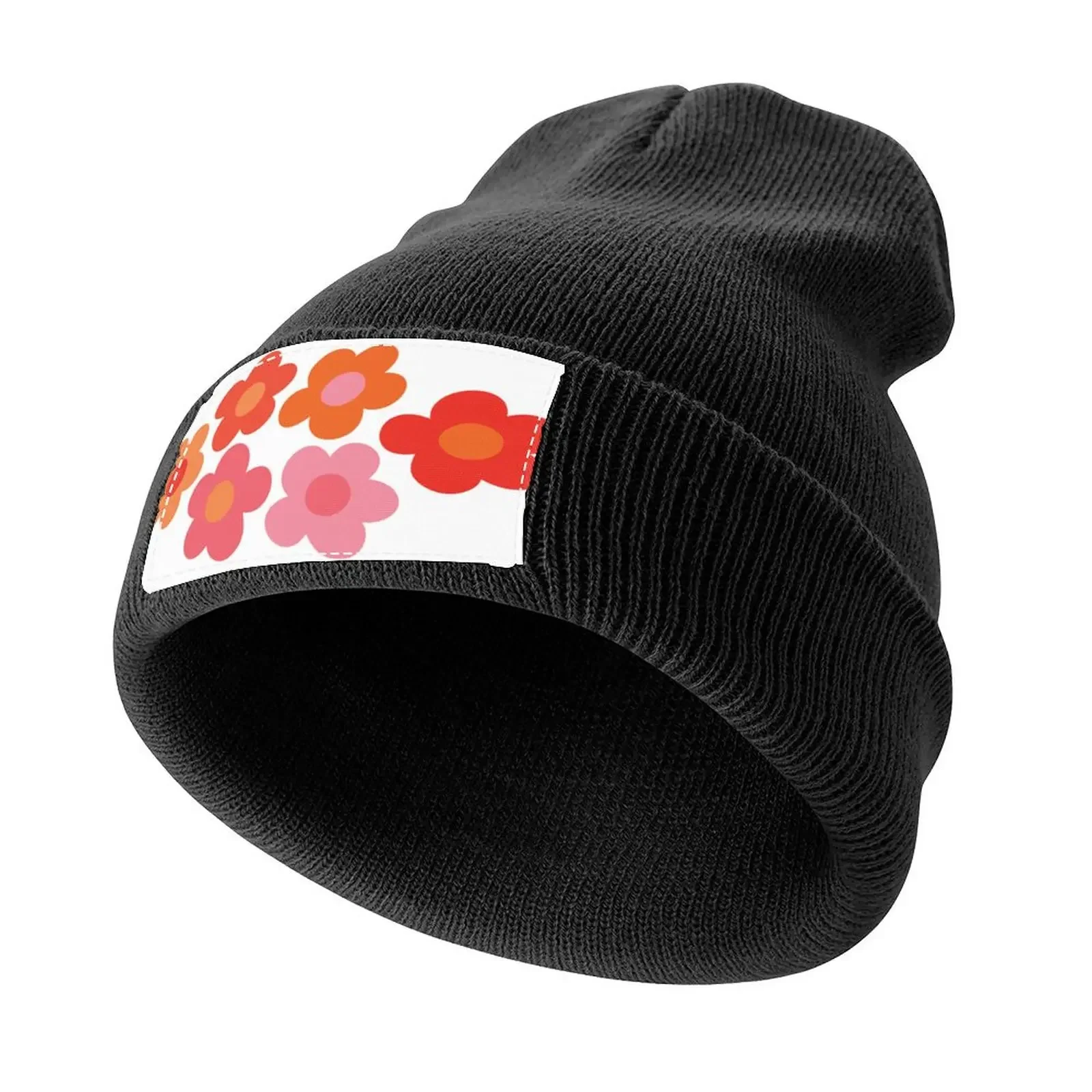 

Flowerfull on Olive (happy boho retro floral pattern) Knitted Cap Fashion Beach New In Hat Thermal Visor tea Hat Male Women's