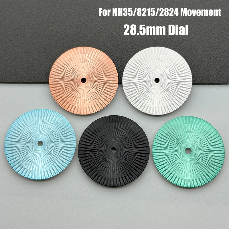 28.5mm Dial Sun Pattern Dial Watch Accessories For NH35 8215 2824 Automatic Movement No Date Window Dial Components
