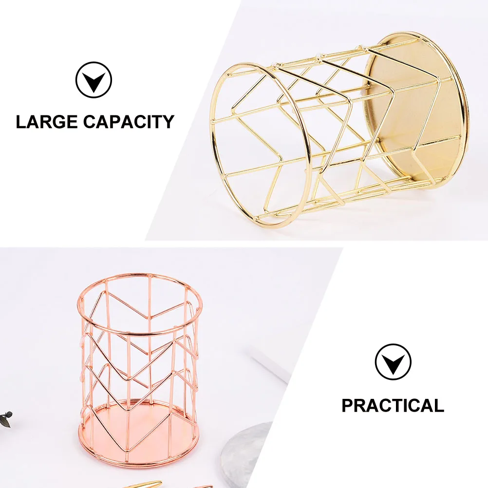 Metall Make-Up Lagerung Halter Schreibtisch Organizer Stift Schreibwaren Korb Stift Halter Büro Dekor Werkzeug Container