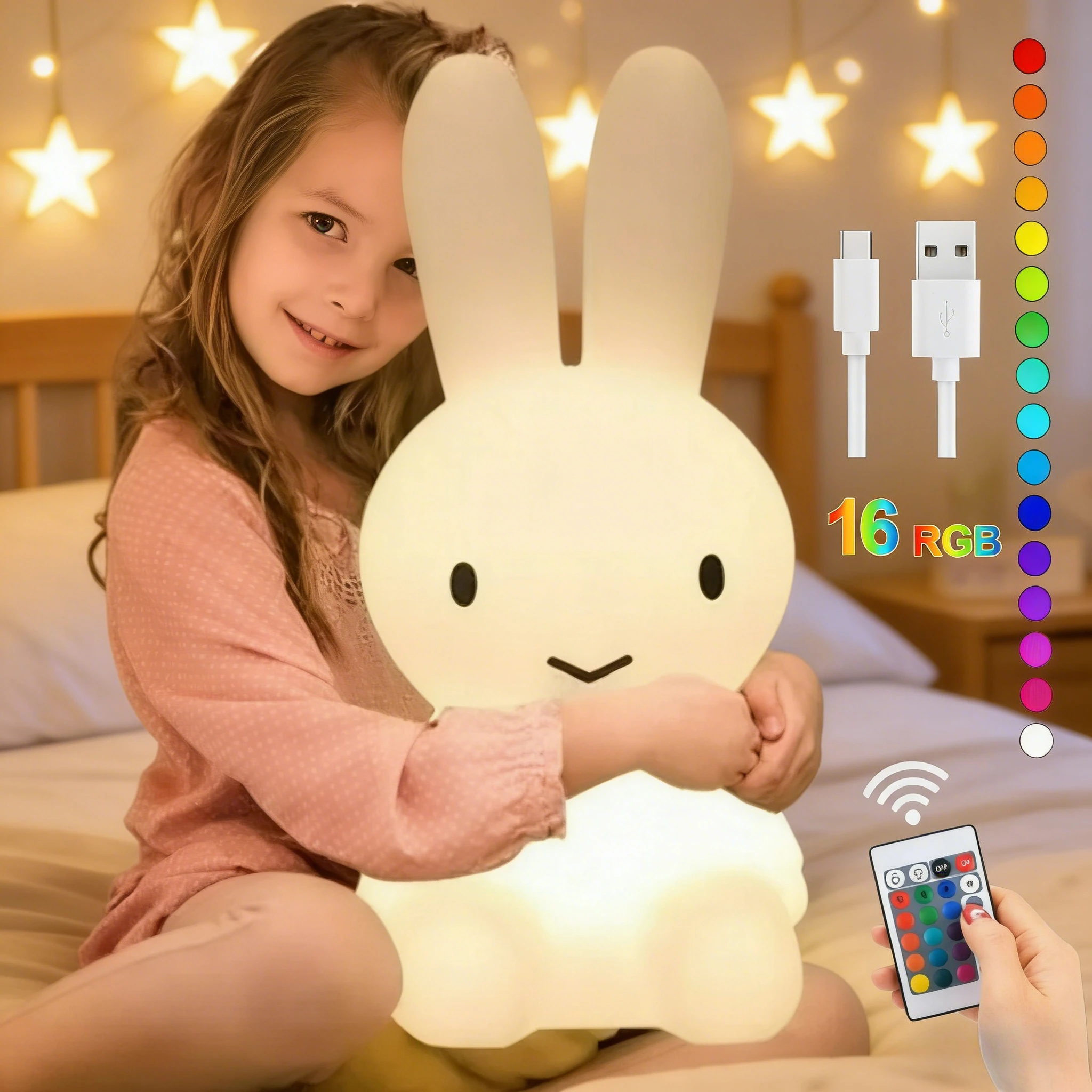 

Cute Lighting Mood Light with Remote Control Dimming Cute Cartoon Children's Gift Bedroom Bedside Lamp Living Room Floor Lamp