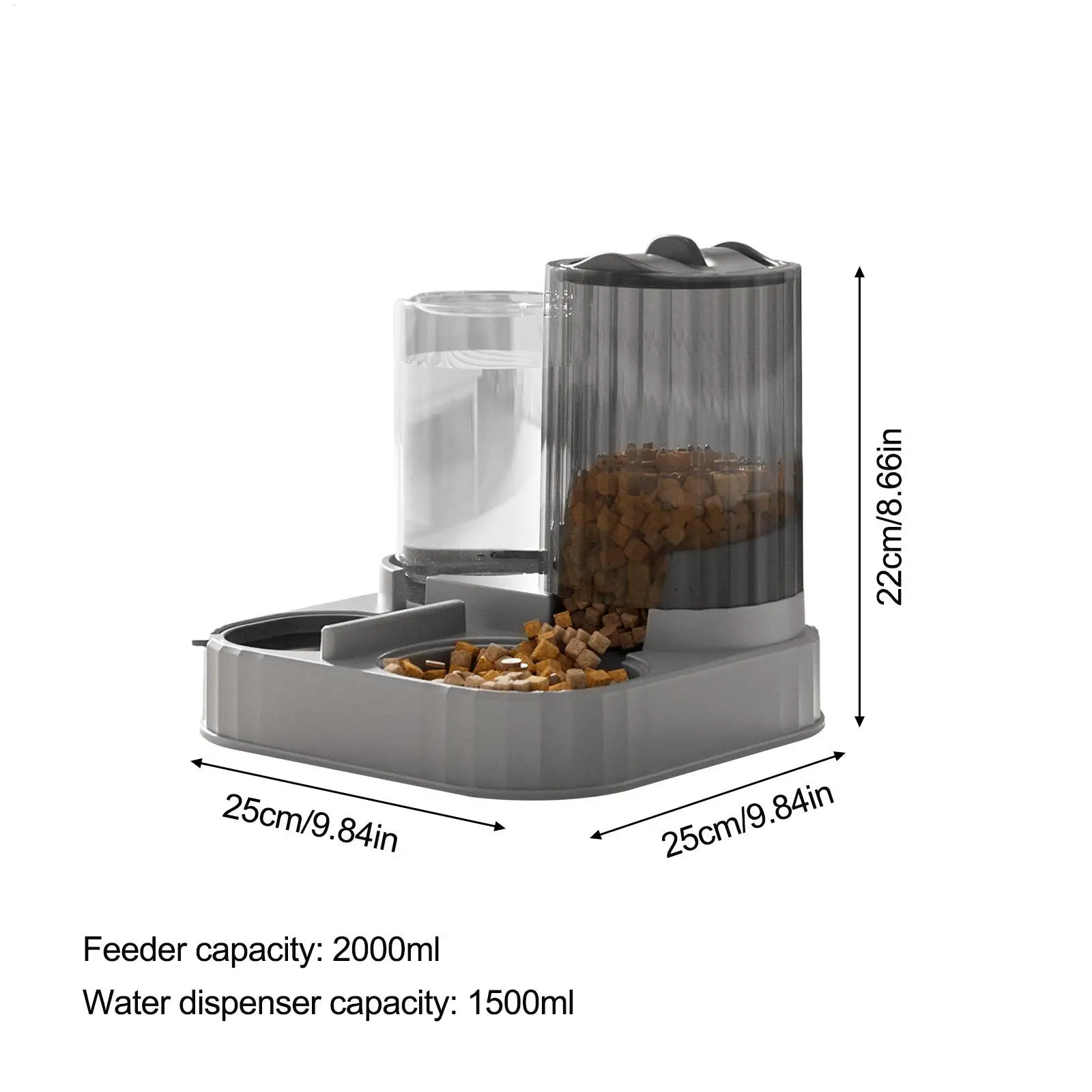 وحدة التغذية الأوتوماتيكية 2 في 1 مستلزمات الحيوانات الأليفة وعاء تغذية تلقائي طعام القطط الرطب الجاف لجرو هريرة الحيوانات الصغيرة داخلي في الهواء الطلق المنزل