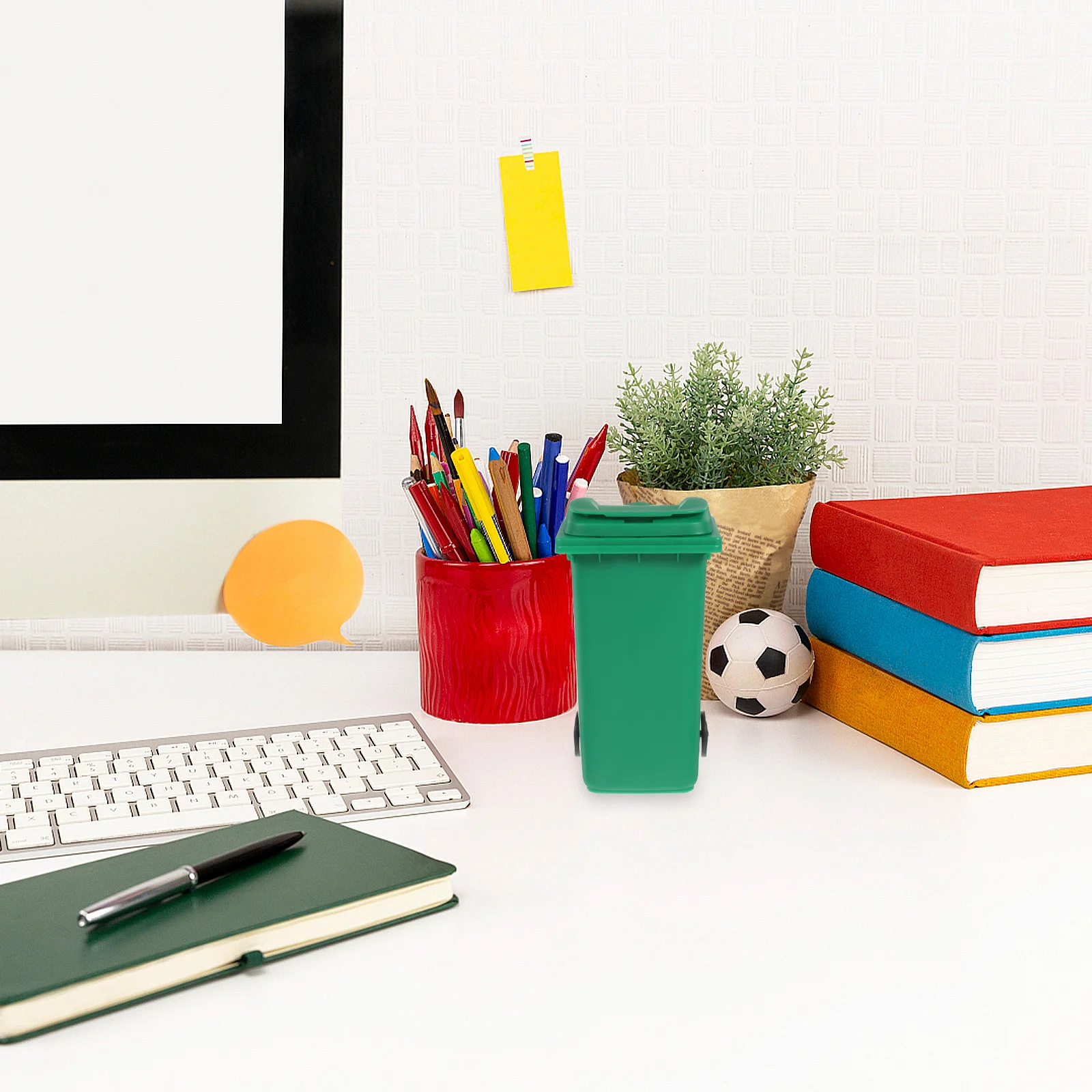 

2Pcs Desktop Trash Can with Lid Mini Garbage Bin for Home Office Study Room Multi-Functional Storage Holder Countertop Organizer