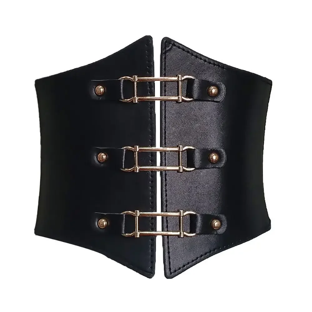 Accessories Corset PU Leather Waistband Girdle Wide Waist Belt Elastic Buckle