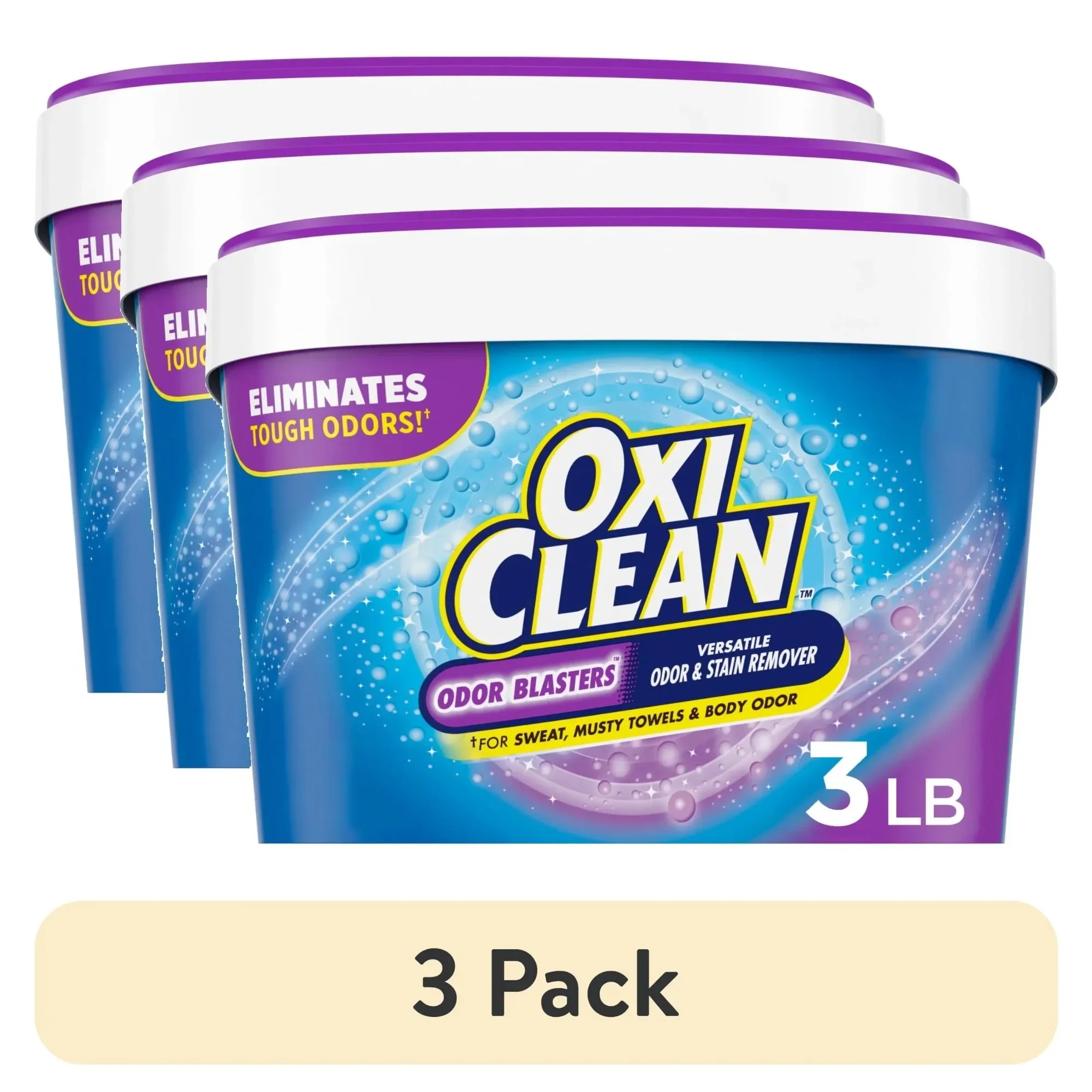 

(3 упаковки) Универсальный порошок для удаления пятен для дома и стирки, 3 фунта