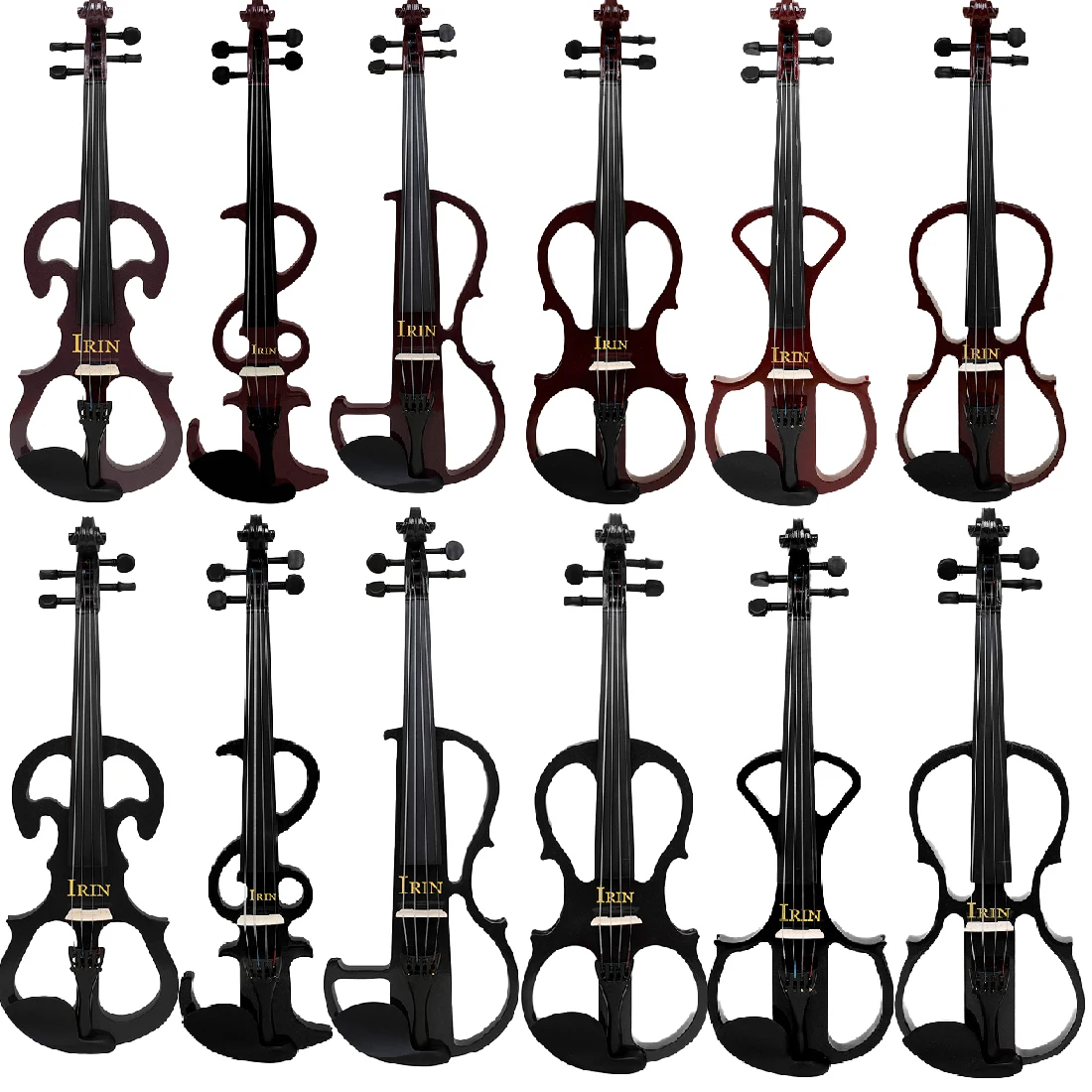 IRIN Electric Violin Right Handed 4/4 Electric Silent Violin Fiddle Accessories Bow & Fiddle Bridge & Violin Case