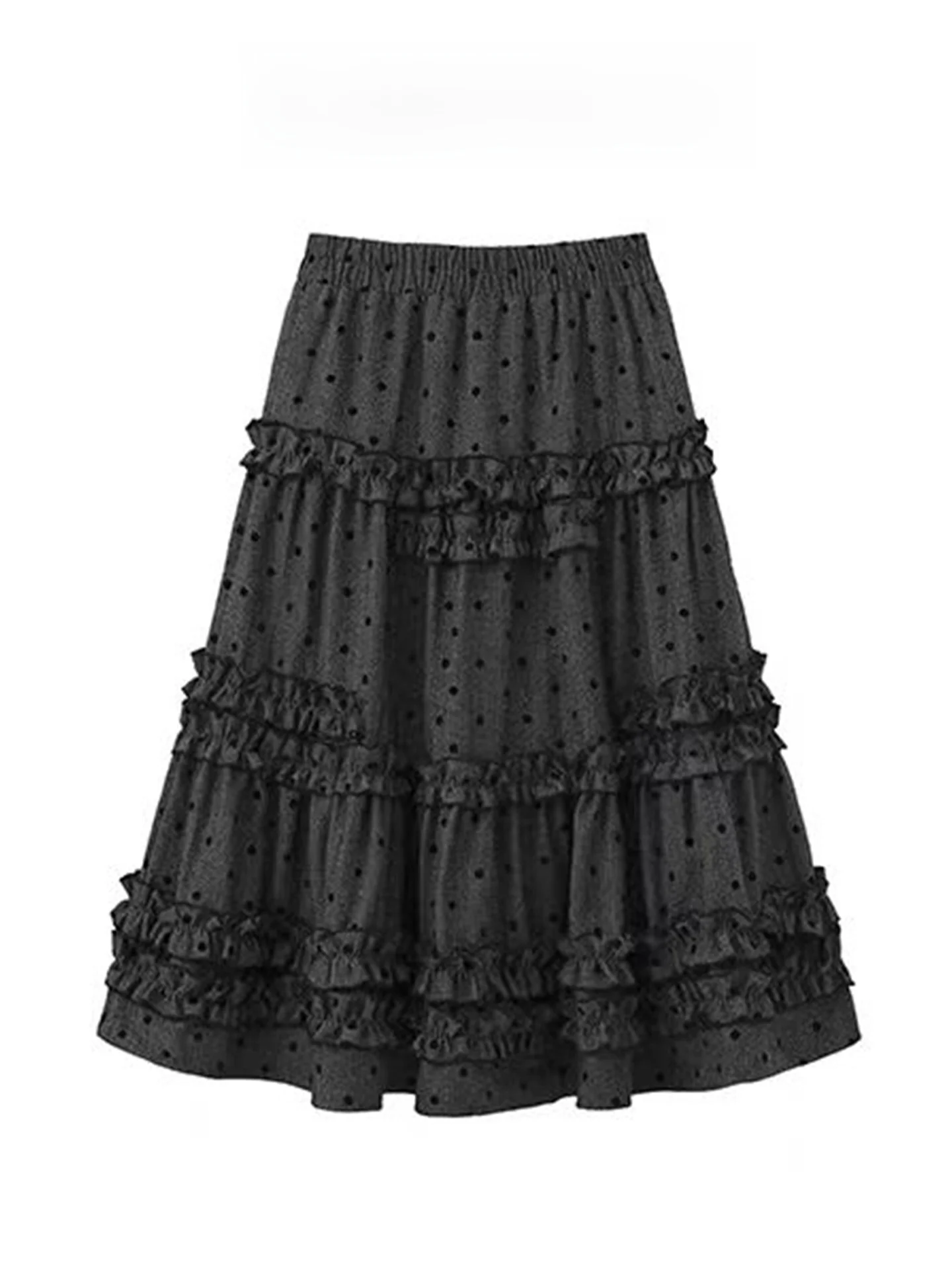 

Женская юбка в горошек, весенняя, в стиле ретро, средней длины, А-силуэт, для повседневной носки, с микроэластичным кружевом