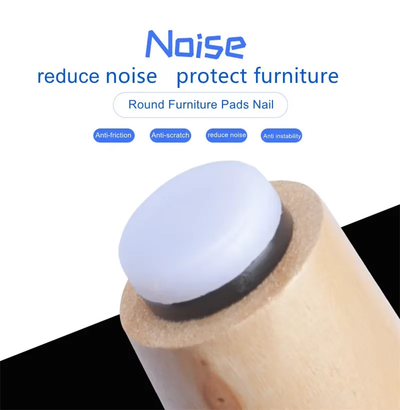 4/10/20PCS Furniture Glide Nail-on Nylon Slider Pad Floor Protector For Wooden Leg Feet of Chair Table Sofa Reduce Noise