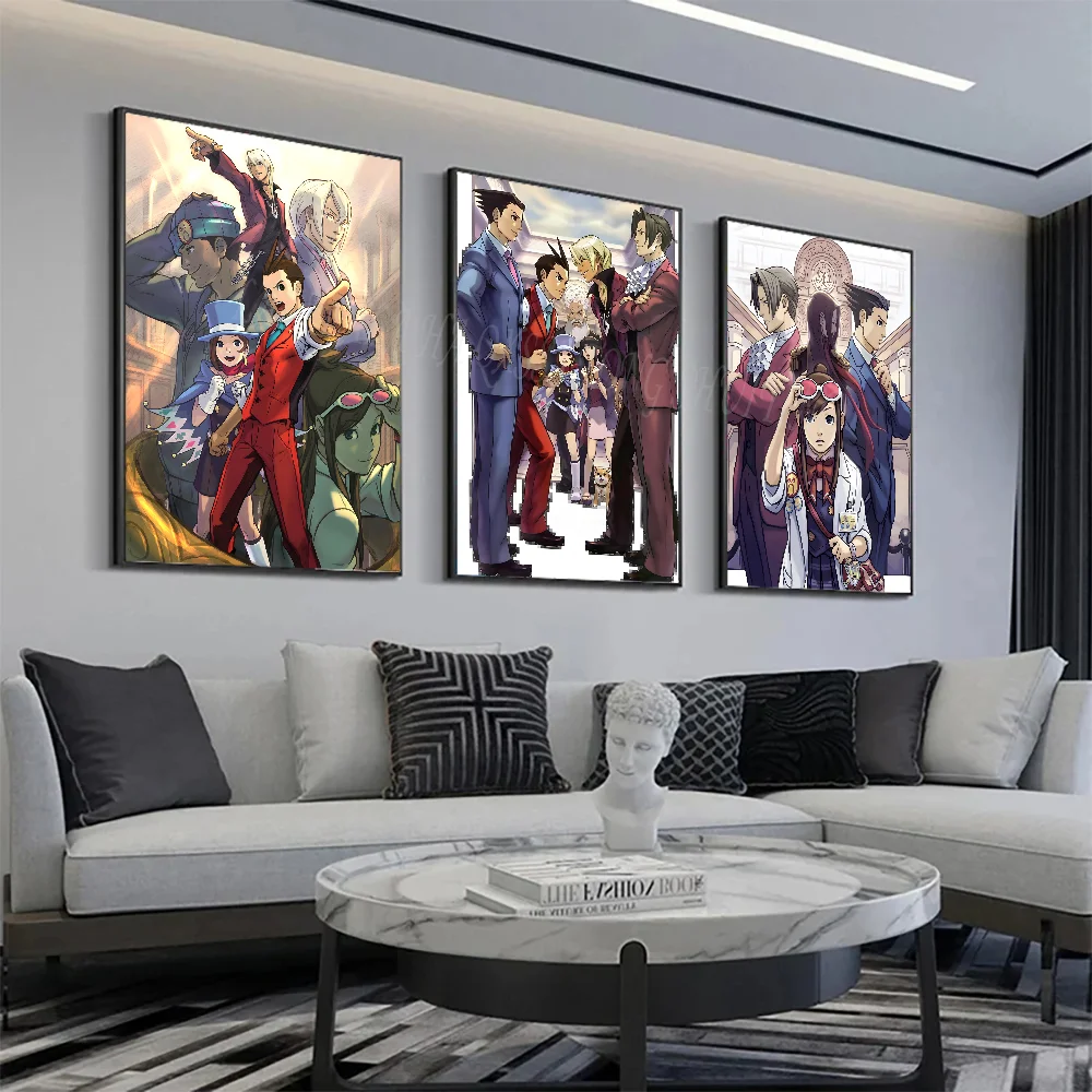 1pc Ace Attorney Anime Poster Bedroom Posters Bar Coffee Tube Art Hanging Paintings Living Room Decor