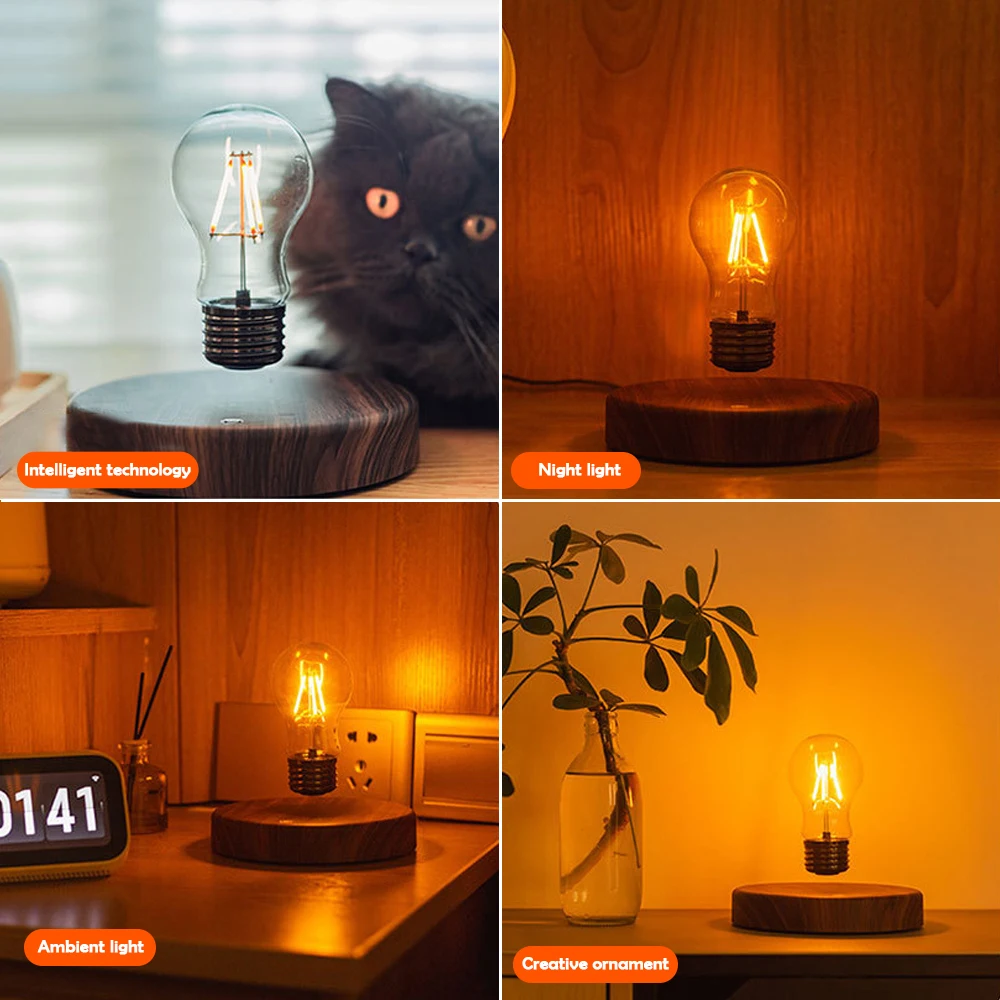 Magnetic Floating Moon Lamp Levitate LED Night Light 3 Colors Adjustable Brightness Tabel Lamp For Beside Bedroom Decor image 3