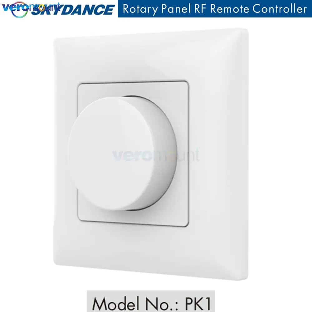 Skydance PK1 1 Zone RF Wireless Rotary Knob Panel Remote Brightness Adjustable Remote Control for Single Color LED Dimmer Series