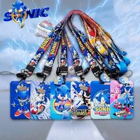 Sonics Card Holders Cartoon Anime Figure Student Cardholder with Mobile Phone Lanyard Boys Cool Fashion Bus Card Cover Bags Gift