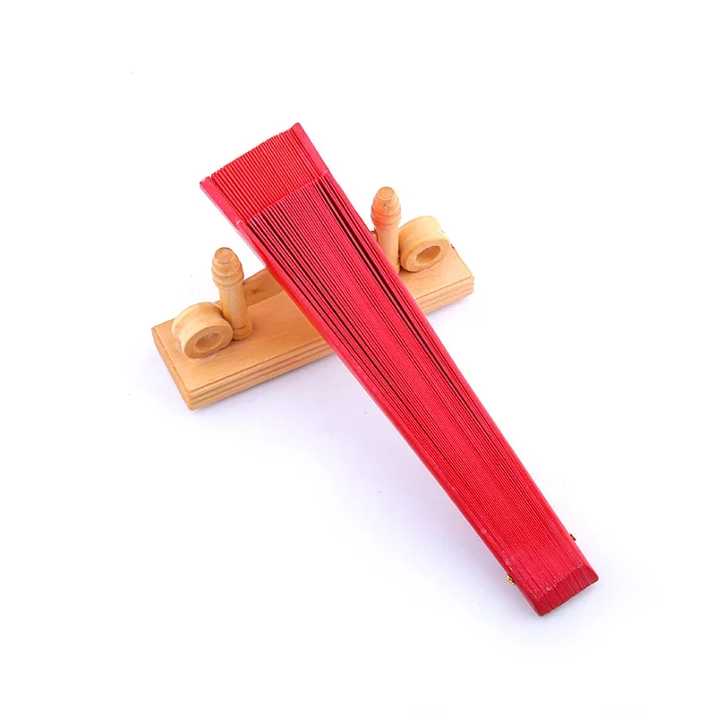 Wooden Folding Fan for Dance Performance, Old Fashioned Wedding Clothing Accessories, Red, Spanish, 43