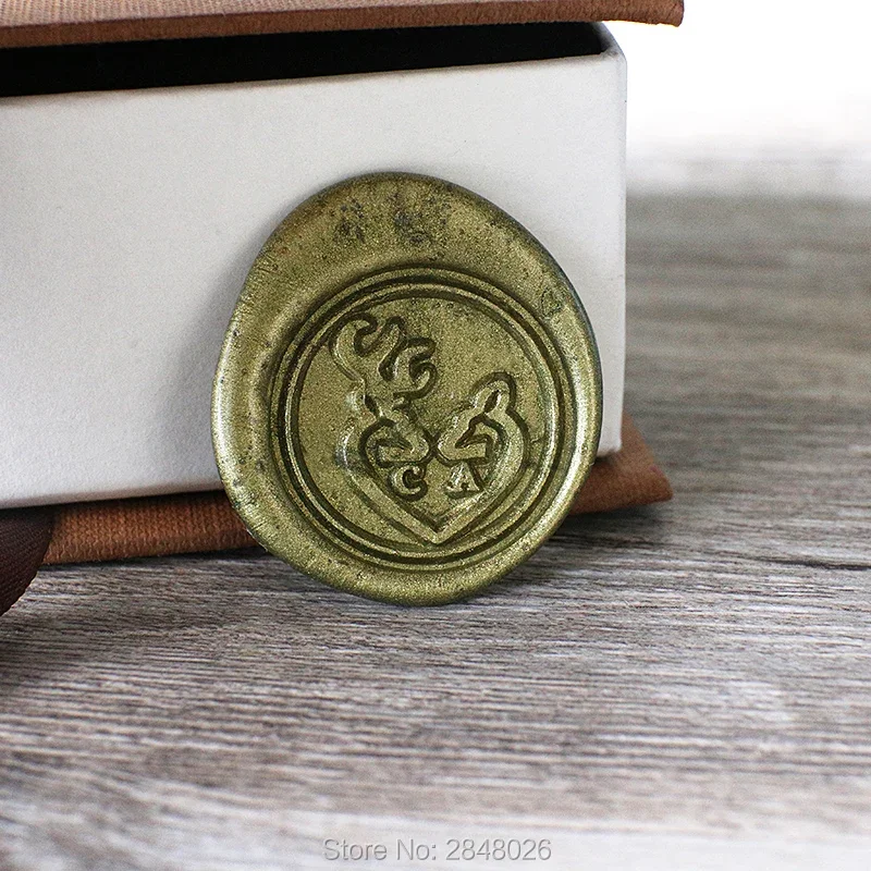 Custom initials with couple deer wedding wax stamp,Custom Wax Seal Stamp Kit,personalised wedding invitation s,wedding gift,