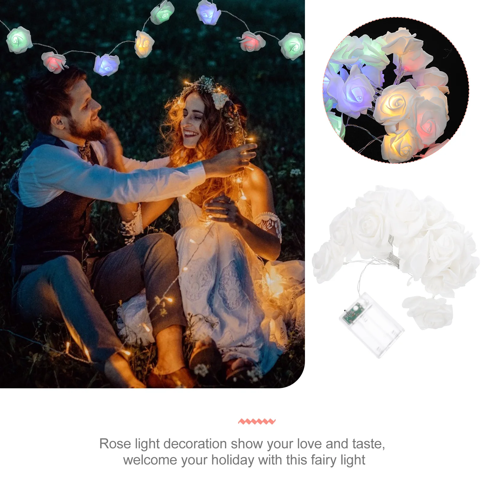 

1Pcs Romantic String Light Warm Flower LED Fairy Light Decor for Wedding Birthday Festival Outdoor Indoor Decoration