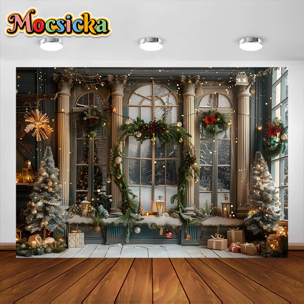 Mocsicka Christmas Photography Backdrops Background Eve Custom Birthday Backdrop Xmas Home Photo New Year Baby Shower Santa