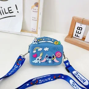 Disney-Sac à main Stitch Cartoon pour enfants, bandoulière mignonne, mini sac à main coloré bonbon, sac à clés bracelet, cadeau d'anniversaire mignon