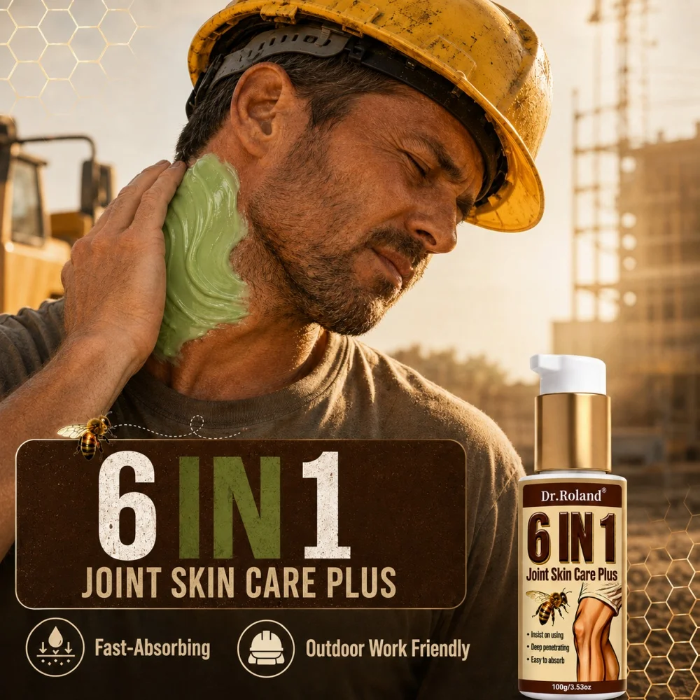 6 IN 1 Bee Extract Joint Skin Care Plus Herbal Massage Cream Fast Absorbing Non Greasy Daily Care for Men Women Active Adults