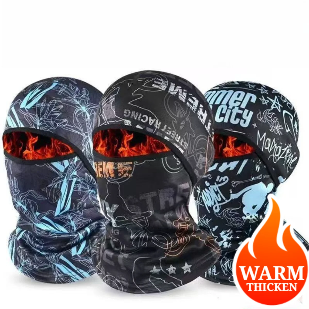 

Outdoor Cycling Full Mask Winter Headwear Thick Warm Windproof All-in-1 Dustproof Essential Cycle Gear Face Cover Balaclava Hat