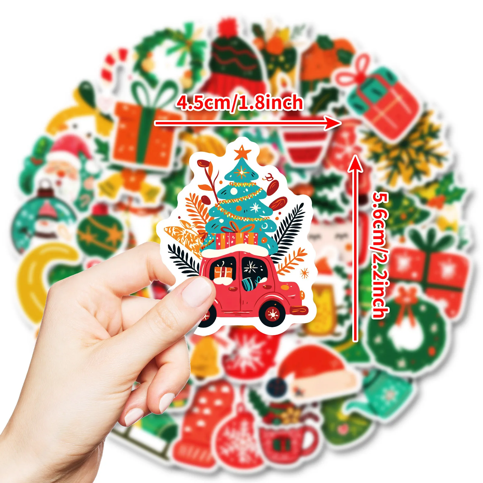 10/30/50PCS Christmas Festival Holiday Santa Claus Cute Sticker DIY Phone Laptop Luggage Skateboard Graffiti Decals Fun forToy