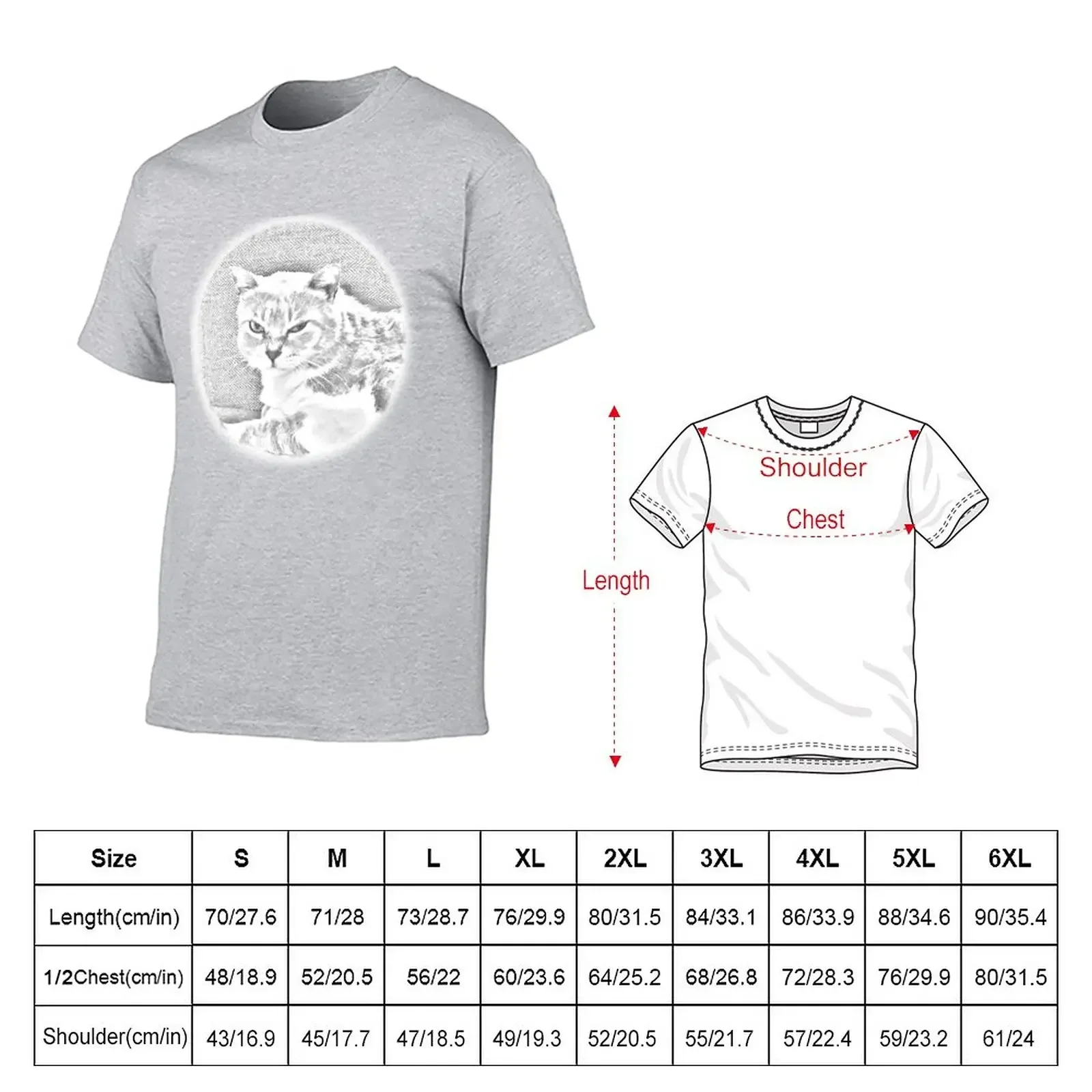 Cat Sketch T-Shirt graphics quick drying men clothings