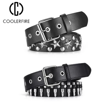 Ladies' Grunge Punk Pin Buckle Personality Studded Enduro Belt For Jeans Hipster, Suitable For Daily Use LYD002
