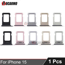 Aocarmo For Apple iPhone 15 Single Dual SIM Card Tray Holder Slot Drawer Black Pink Blue Yellow Green Replacement