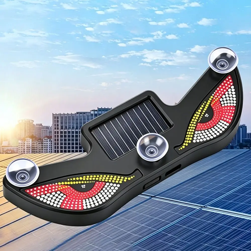New Suction Cup Solar LED Warning Light Car Decorative Multifunctional Evil Eye Car Light Light Sensor Car Sticker Light