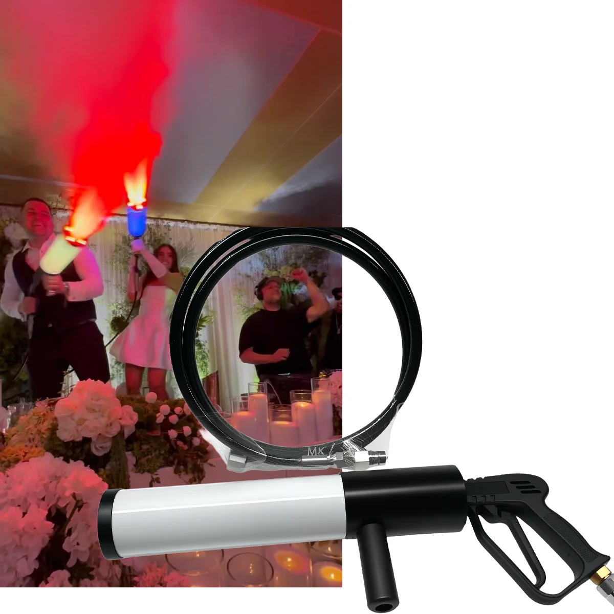 

LED CO2 Jet Smog Maker Iron Stage Equipment Machine with RGB Light and Rechargeable Battery for Stage Events Night Club Bar