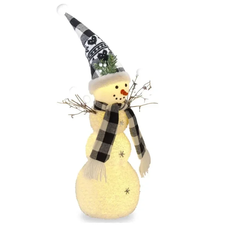 Christmas Light-up Snowman Figurines Decorations Perfect Indoor