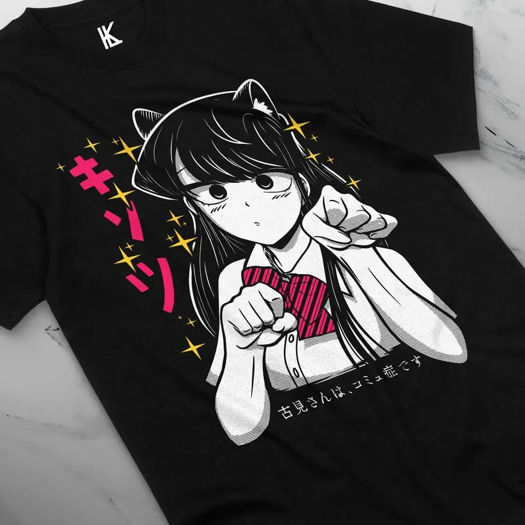 Komi Can't Communicate Shirt Girl Shoko Tshirt Anime Kawaii Tadano T-Shirt Manga Cotton