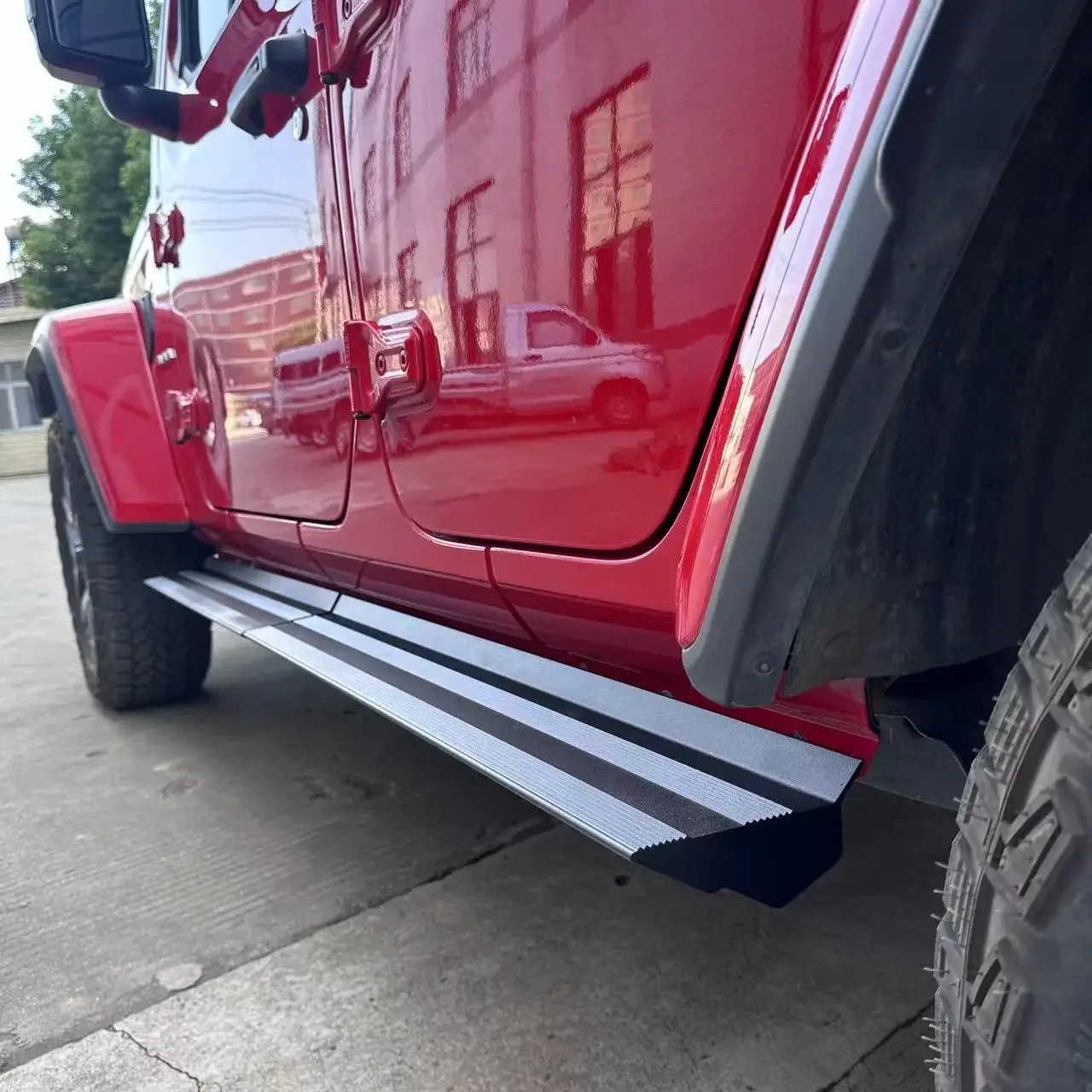 Sports Aluminum Alloy Electric Full Set Side Step & Powered Run Board for Jeep Wrangler JL Screw Fixing 2/4 Door