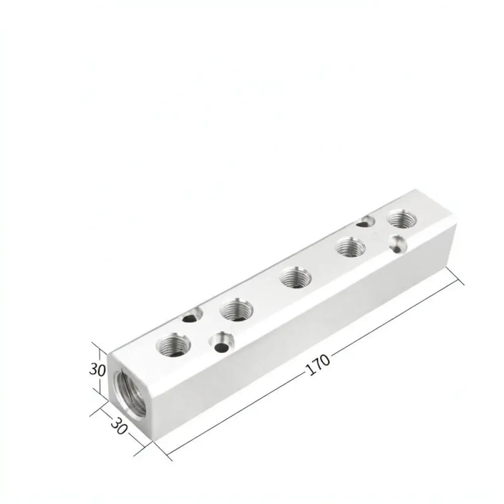 Industrial Pneumatic Manifold Block For For BNTA Aluminum Gas Header Distributor Multiple Port Air Line Joint Fitting