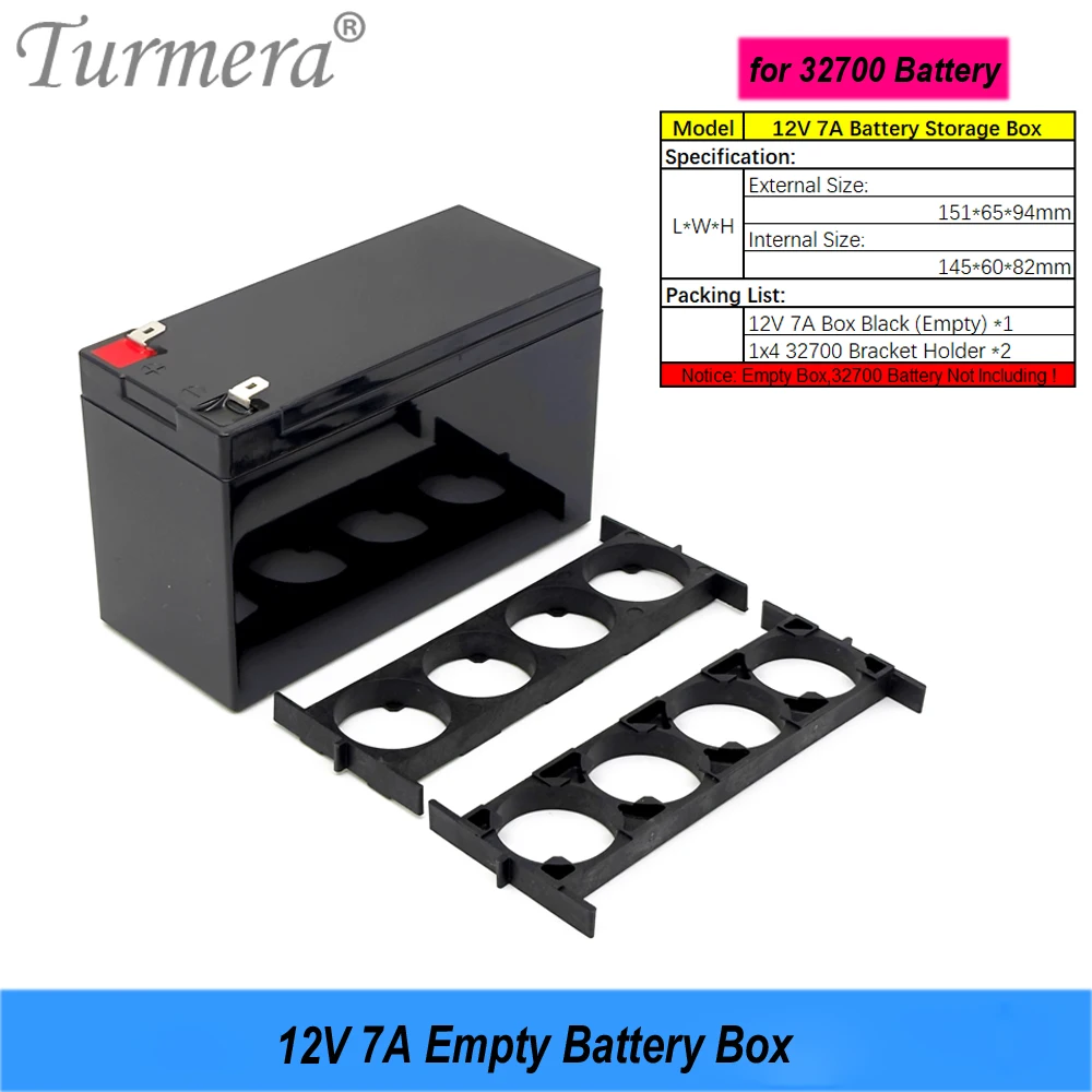 Turmera 12V 7A do 20Ah Pojemnik na baterie 3X7 18650 Li-ion 1X4 32700 Lifepo4 Uchwyt na baterie do wymiany akumulatorów kwasowo-ołowiowych