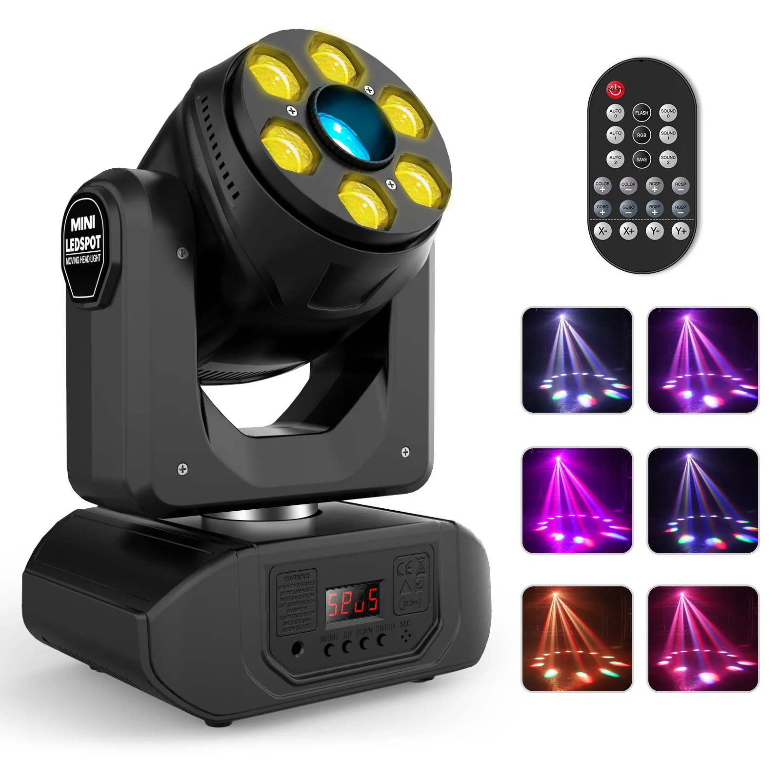 New LED DJ Dyed Moving Head Lights 60W Bee Eye Pattern Colorful Intelligent Remote Control KTV Party Wedding Bar DMX Stage Light