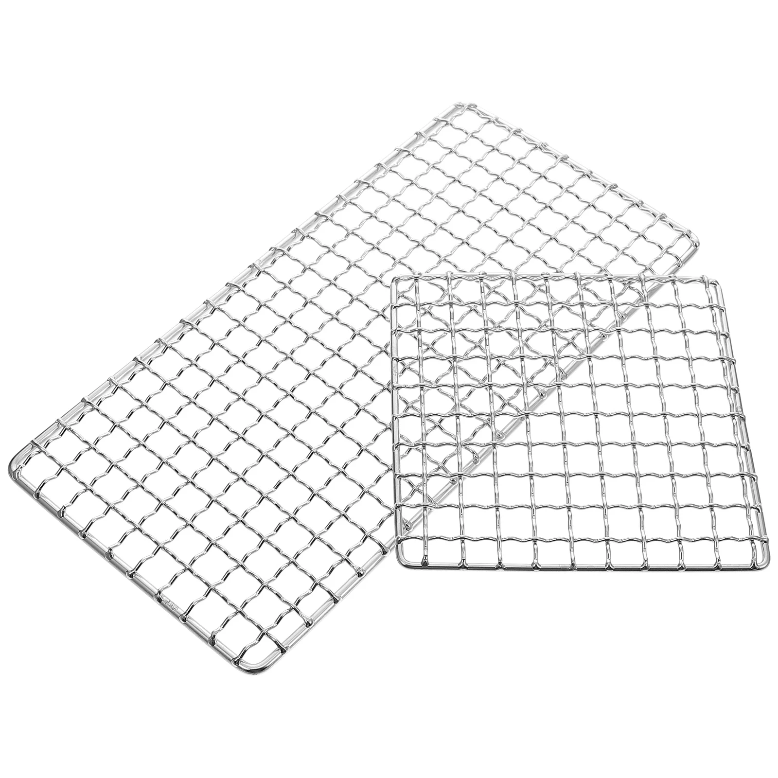 

1 Set Stainless Steel Bbq Grill Mesh Food Grade High Temp Resistant Lightweight Portable For Outdoor Camping Multi-Function