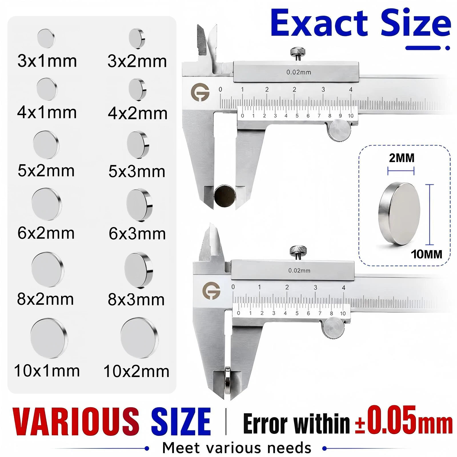 Super Powerful Magnet Strong Magnet Round Small Magnet for Decoration, Fridge, DIY, Office, 3x1,3x2,4x1,4x2,5x2,5x3,6x2,8x2,10x2
