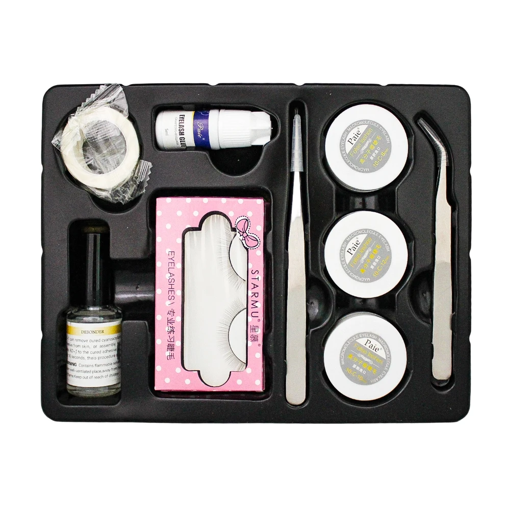 مجموعة أدوات تمديد الرموش الصناعية للمبتدئين فرشاة الرموش الملقط حلقة الغراء وسادة العين رمش تمديد لوازم لاش الملحقات #3