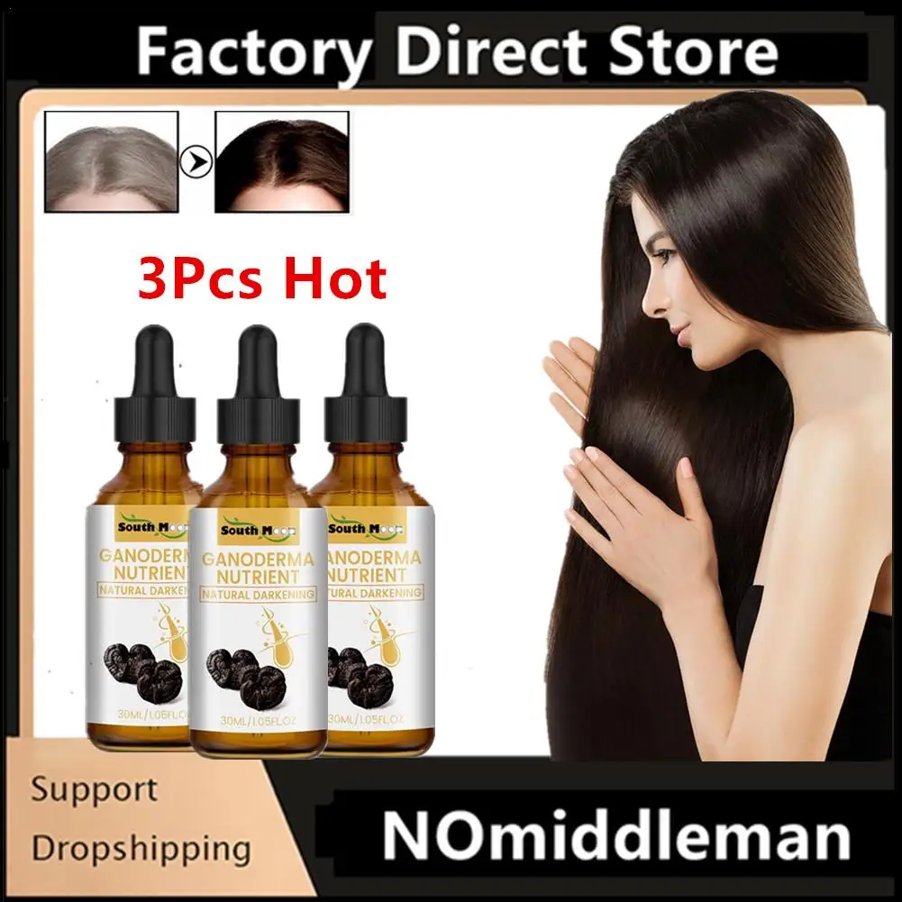 

3Pcs Grey Hair Reverse Serums Ganoderma Nutrient Natural Darkening Serums 30ml Anti-Greying Hair Serums Hair Product