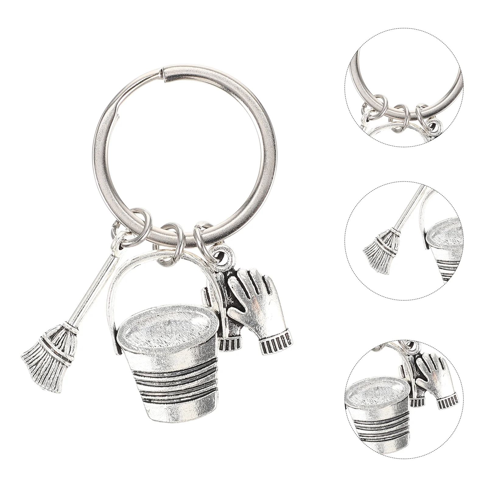 

Broom Keychain Bag Pendant Ring Decoration European and American Cleaning Keyring Zinc Alloy Backpack Staff Handbag