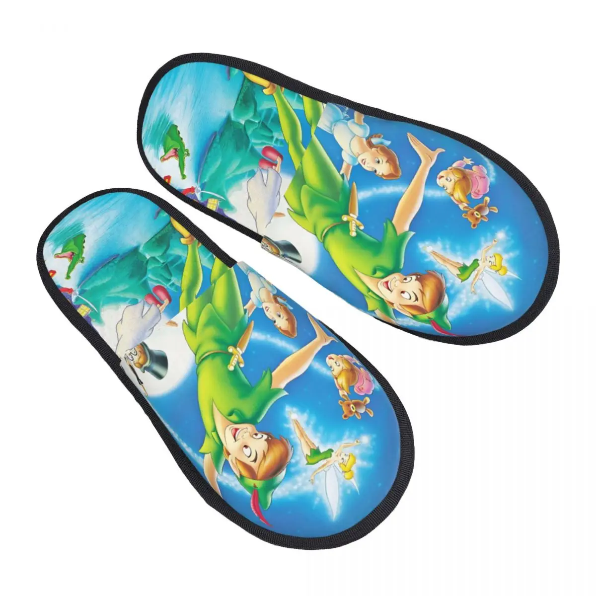 

Женские домашние тапочки с принтом Питера Пэна на заказ, уютные теплые пушистые тапочки из пены с эффектом памяти в стиле фэнтези в стиле аниме, домашняя уличная обувь