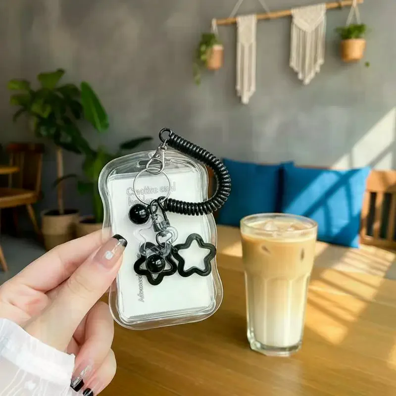 Creative Design Kpop Photocard Holder Transparent Card Holder Keychain Photo Sleeves Bus Card Student Card Case Photo Protector