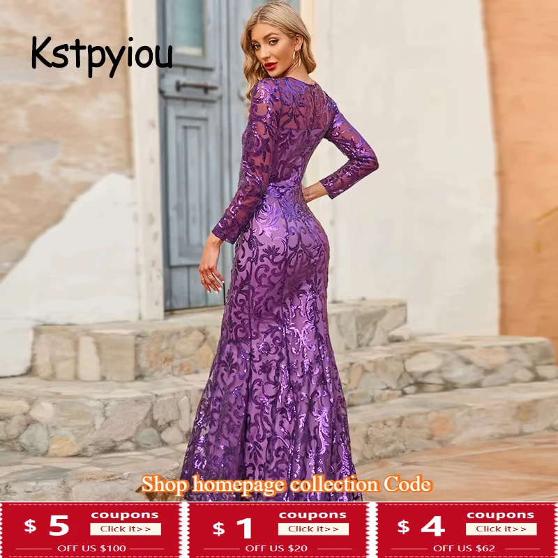 Kstpyiou Baljurk Avondfeest Pailletten Glitter Prom Dress Plus Curve Size Cocktail Lady Robe De Moeder Van De Bruid Jurken