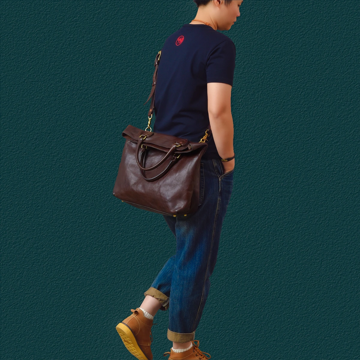 Vintage designer handmade first layer cowhide men's briefcase casual luxury genuine leather handbag women's work messenger bag