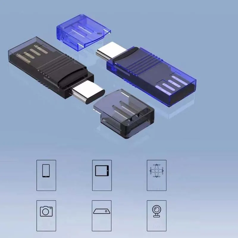 デュアルポートUSB Type-Cカードリーダー USB-C Micro SD/TFカードビューア データ転送アダプター 携帯電話 タブレット ノートパソコン コンピューター PC用