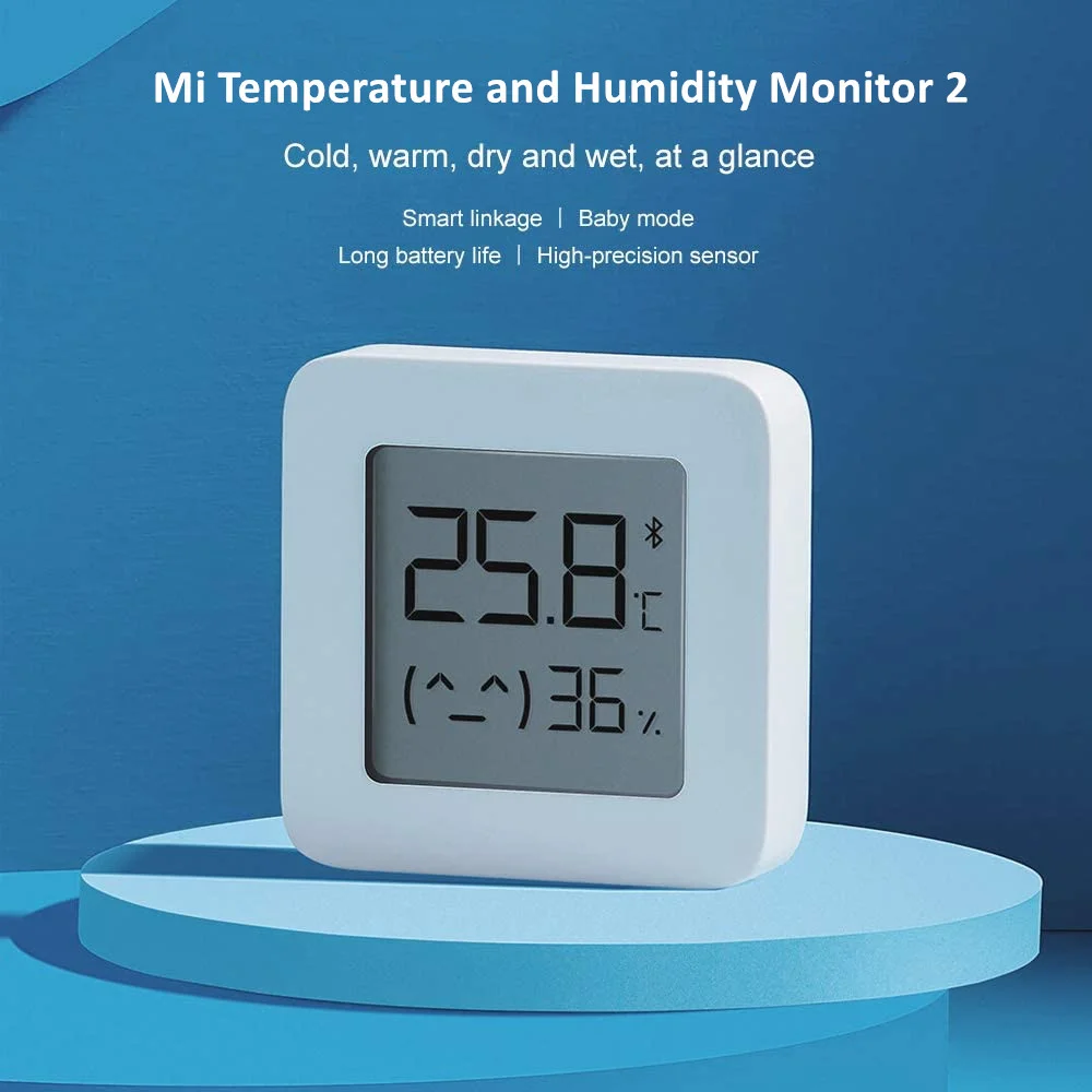 Original Xiaomi Mi Bluetooth Smart Thermometer 2 Wireless Smart Electric Digital Hygrometer Thermometer Work with Mijia APP