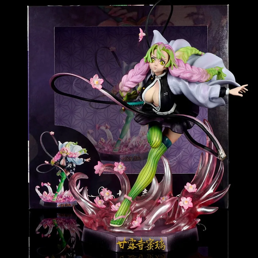 

22cm Demon Slayer Kanroji Mitsuri Anime Girl Figure Model Gk Statue Boys Collection Desktop Decoration Ornament Toys Gifts